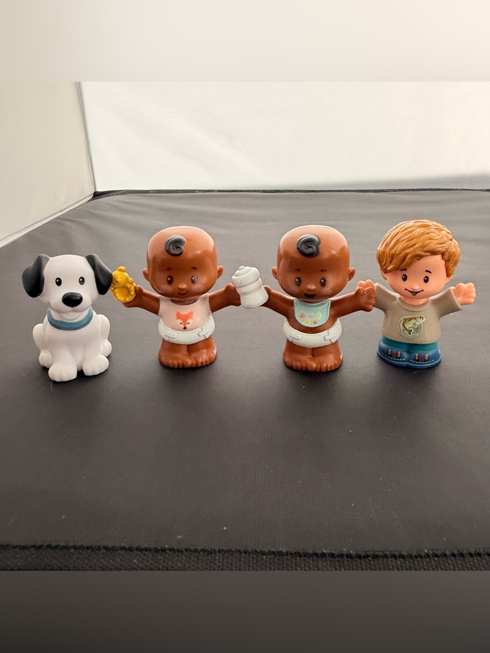 Fisher Price Little People Lot Twins African American Baby dog